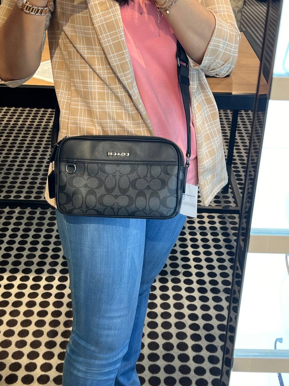 (USA Ready Stock) Coach graham crossbody in signature charcoal black - Image 7