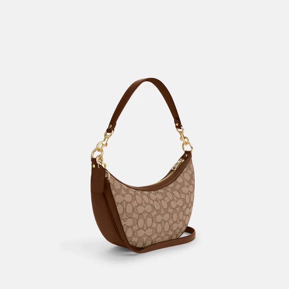 Coach aria shoulder bag in signature jacquard in saddle multi - Image 2