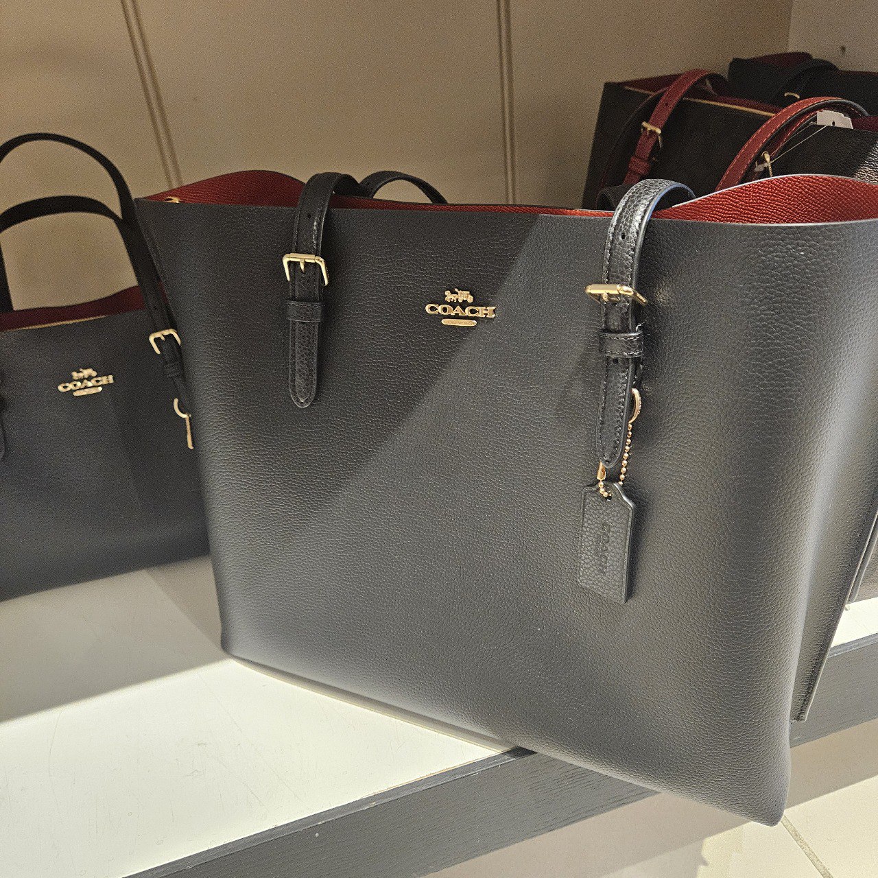 Coach Leather Tote Coach Mollie Tote Black Pre Order) Coach Mollie