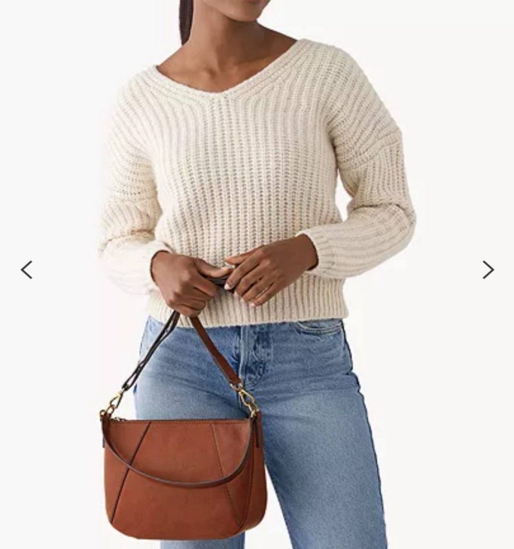 fossil skylar crossbody in brown - Image 2