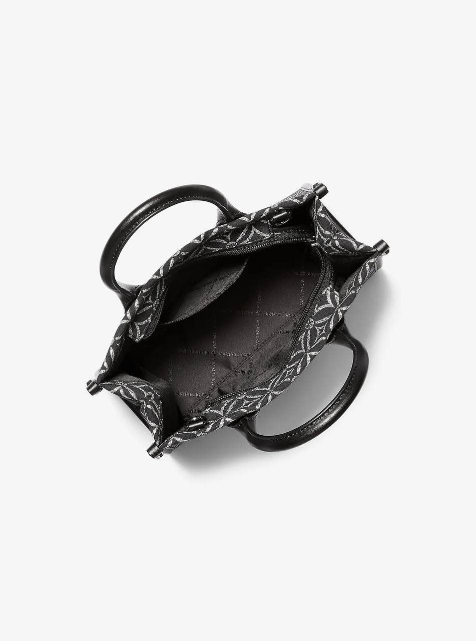 Michael Kors mirella small metallic logo jacquard crossbody bag in black multi - Image 2