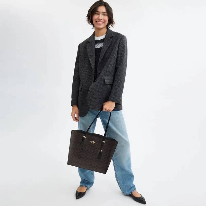 Coach Mollie Tote In Walnut Black - Image 5