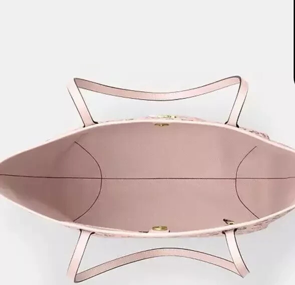 Coach City Tote Shoulder Bag Signature Canvas Rose Rosette Print Blush Pink - Image 3