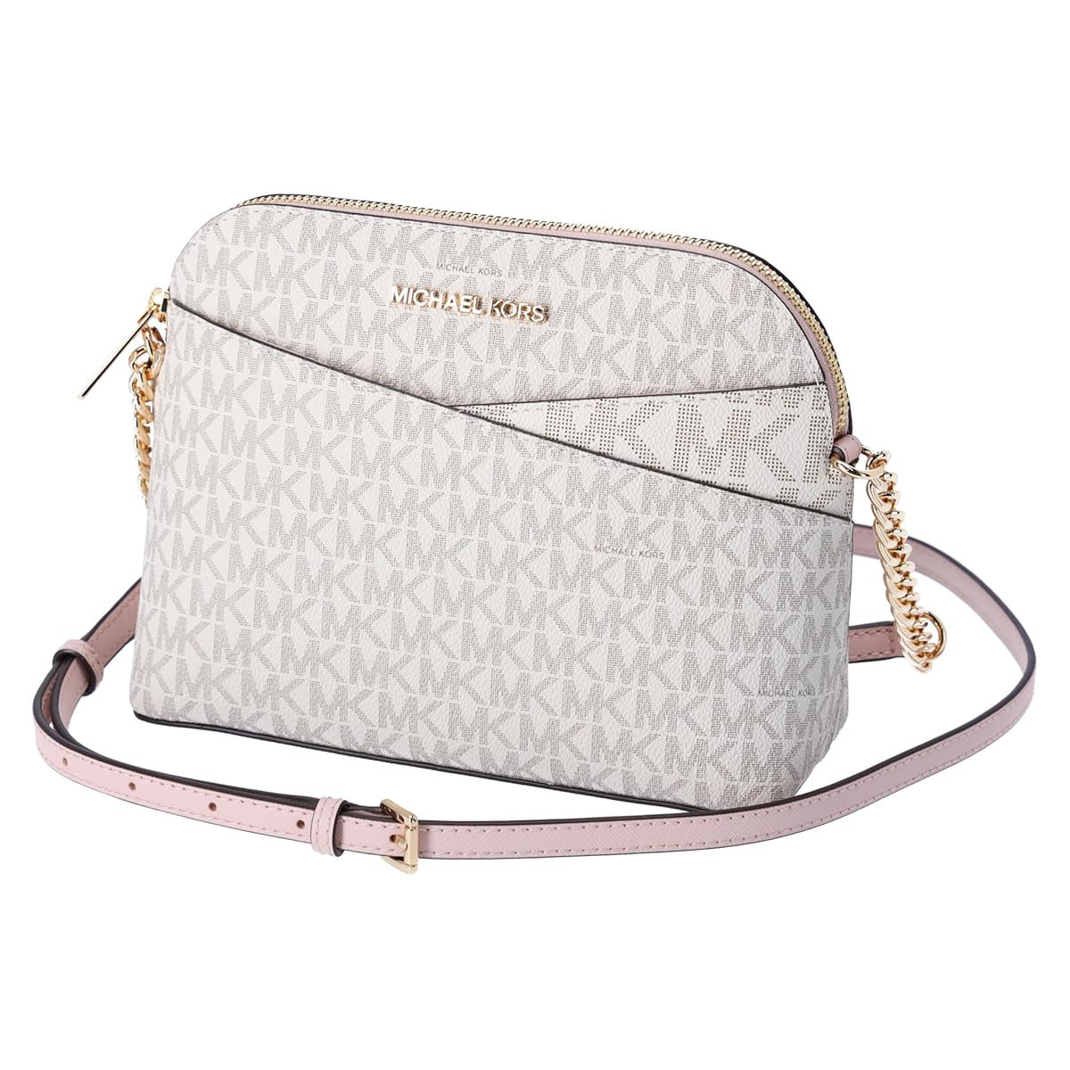 Michael Kors Jet Set Travel Medium Dome Crossbody in Signature Powder Blush Multi - Image 4