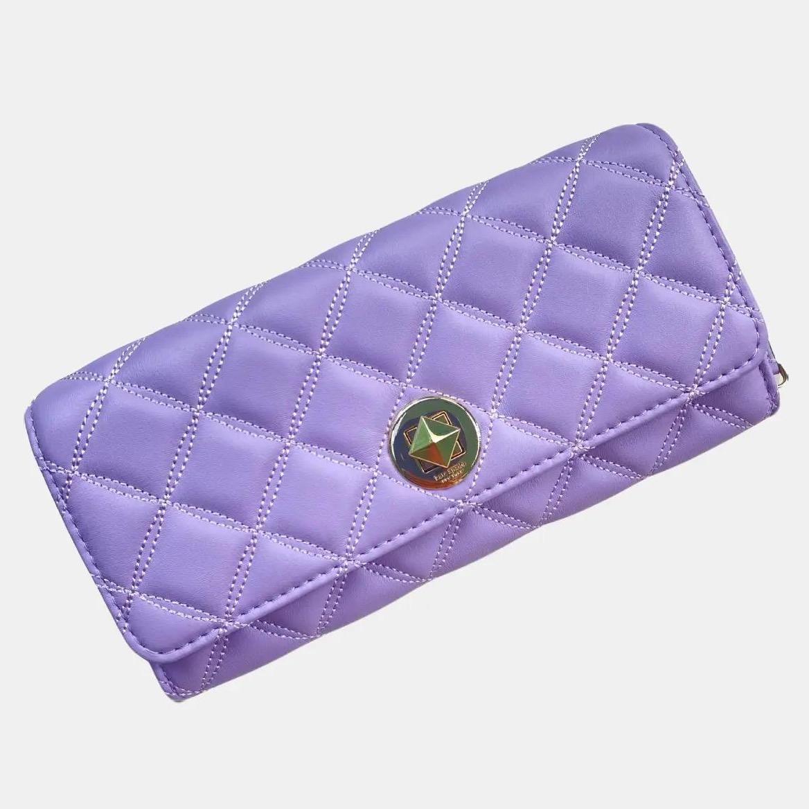 Kate Spade Tinsel Boxed Large Trifold Wallet In Lilac Frost - Image 2