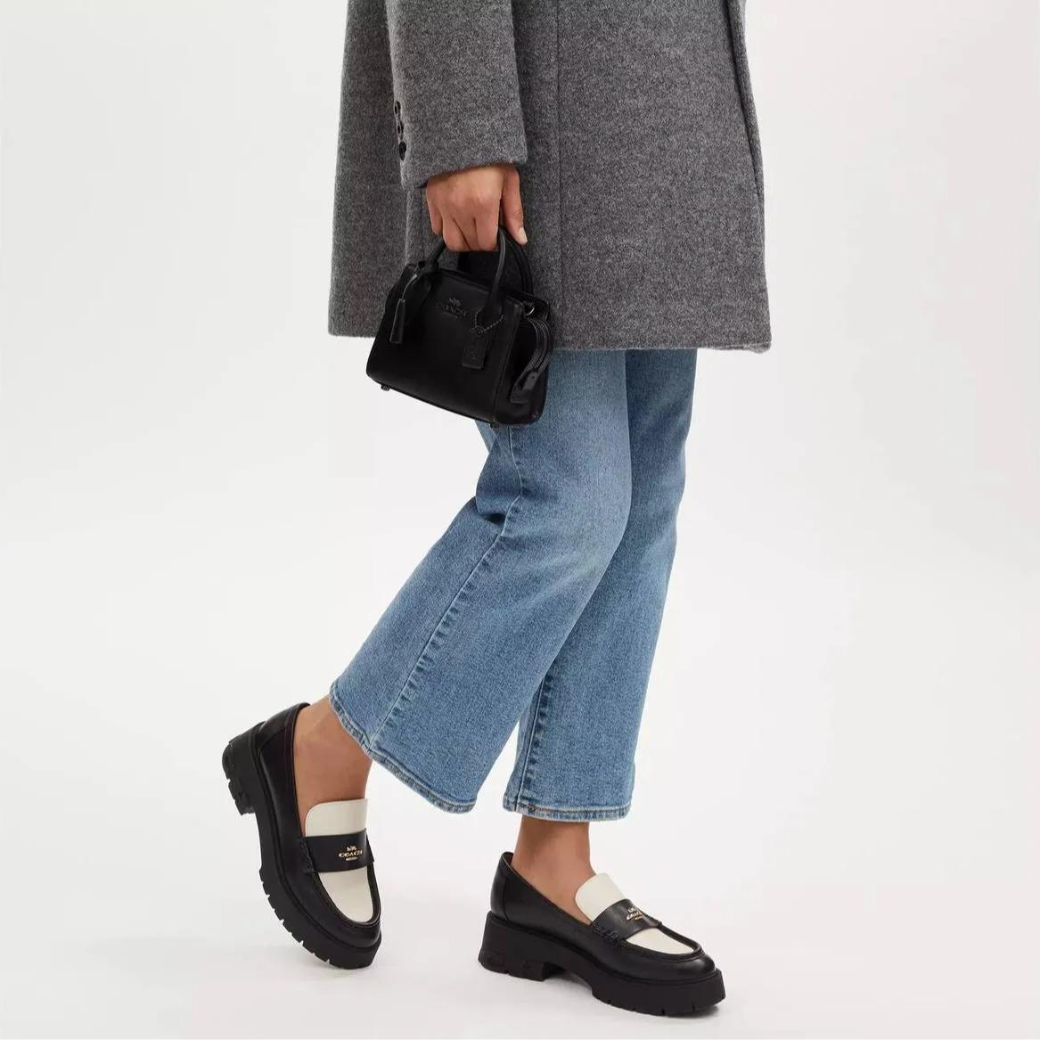 Coach Mini Andrea Satchel Crossbody Bags In Black - Material Smooth Leather, Inside Multifunction Pocket - Image 4