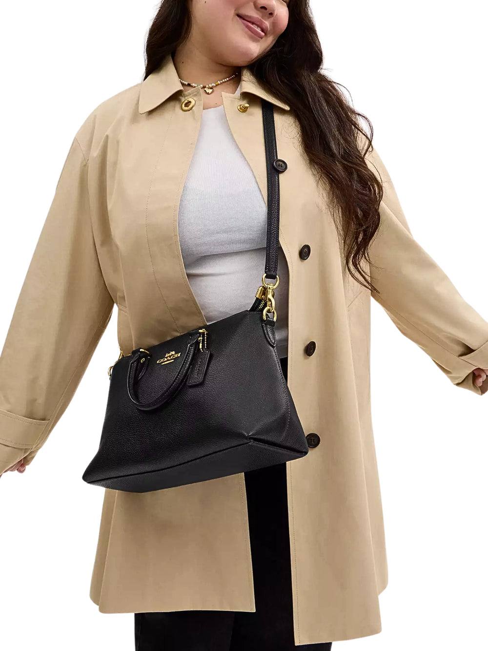 Coach Georgia Satchel in Black - Image 6