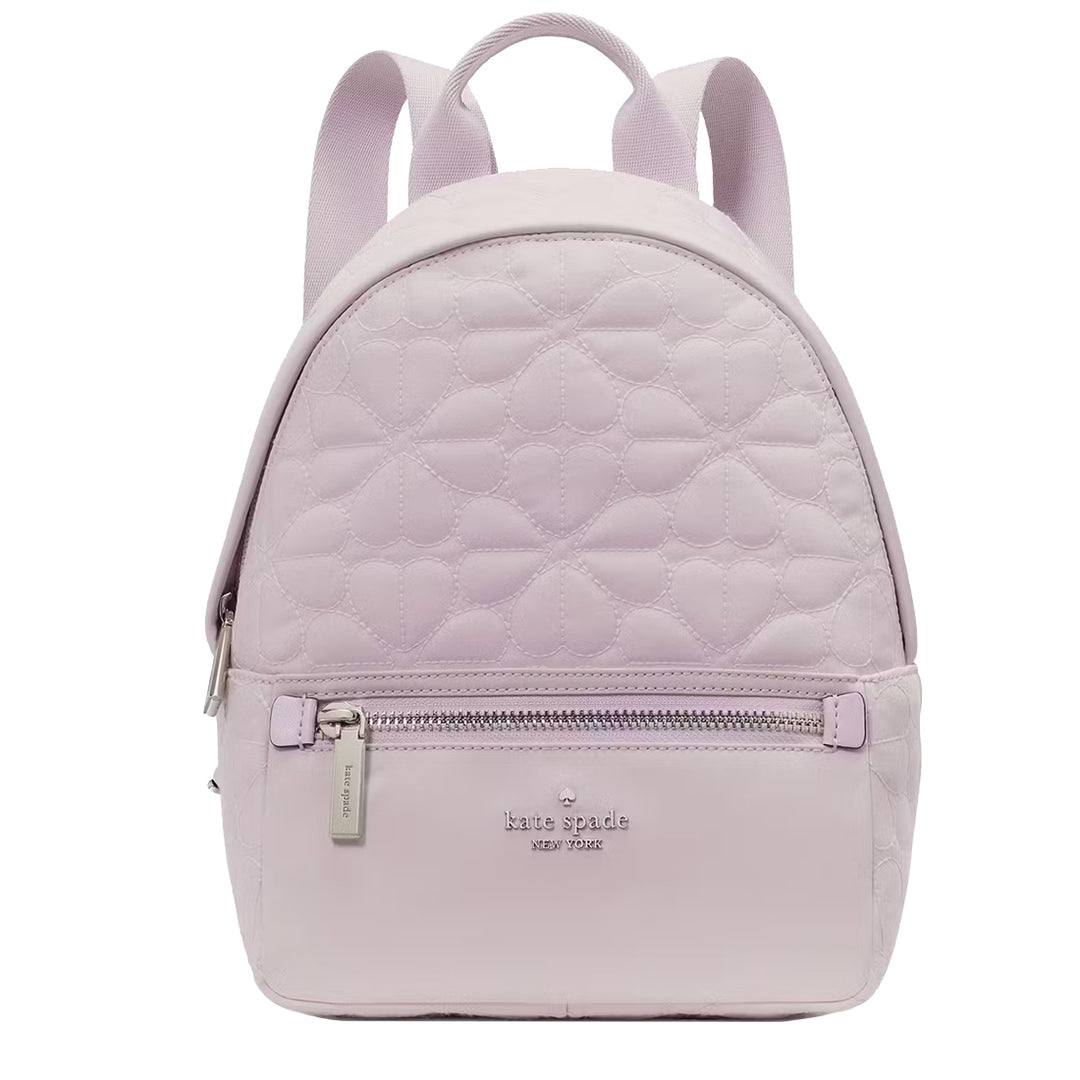 Kate Spade Spade Flower Quilted Fabric Small Backpack Bag in Pale Amethyst KK158