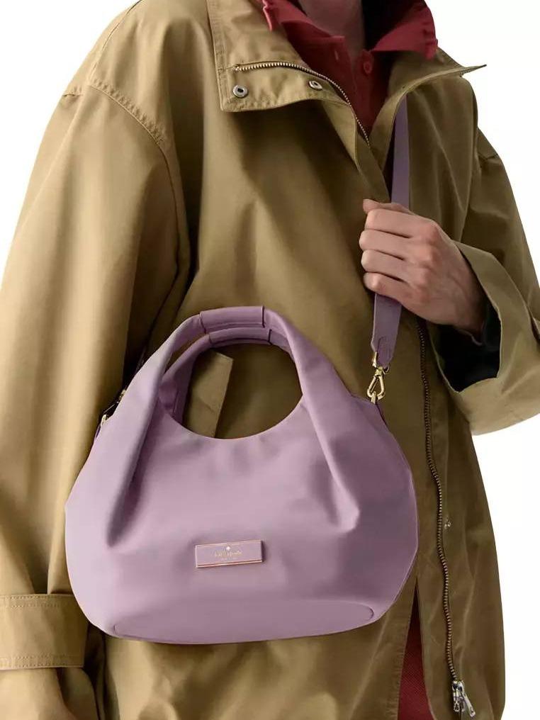 Kate Spade Carter Nylon Small Pleated Crossbody in Lavender Smoke - Image 4