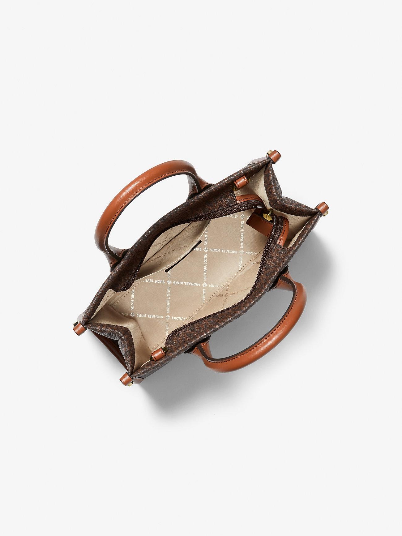 Michael Kors Mirella Small Shopper Top Zip Crossbody in Signature Brown - Image 2