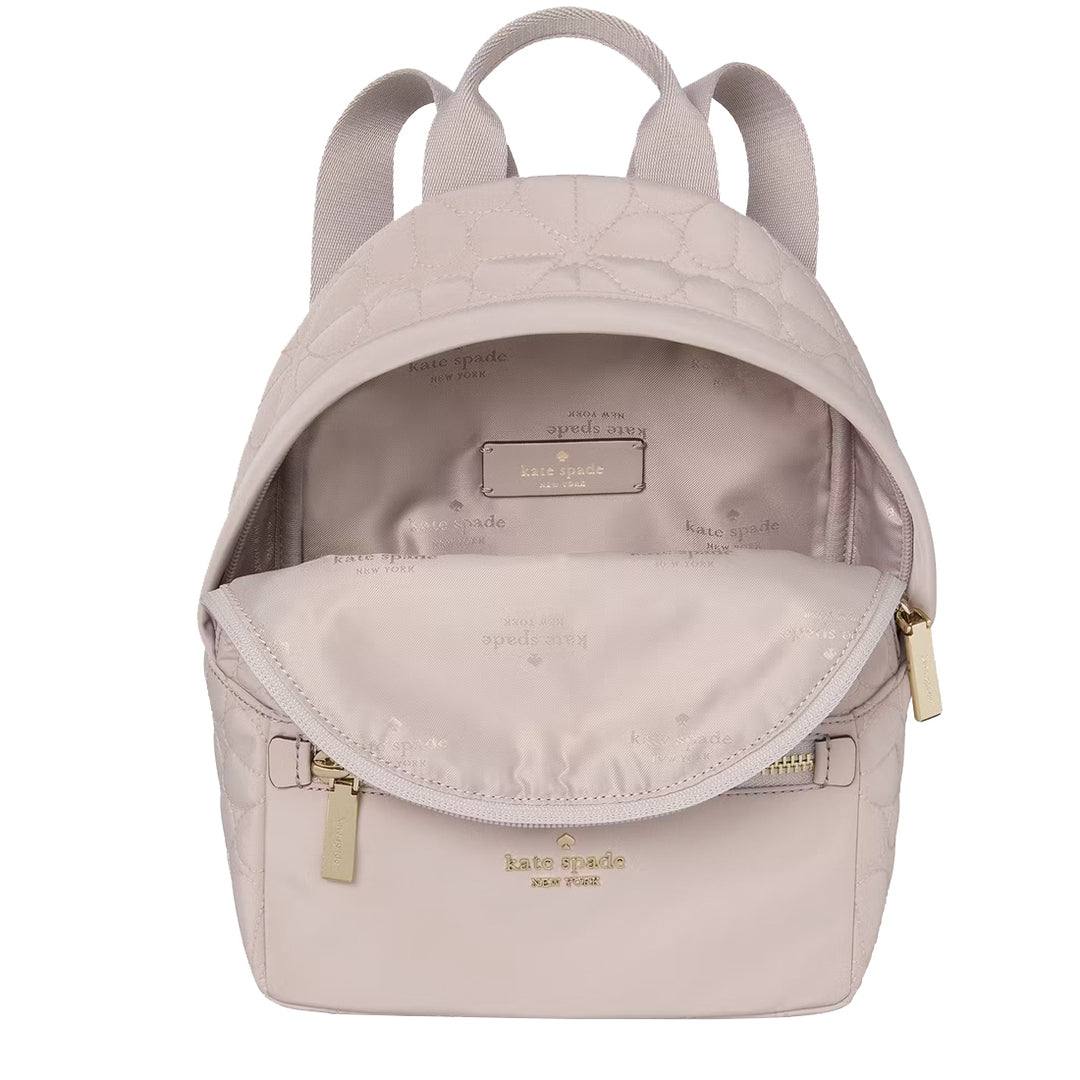 Kate Spade Spade Flower Quilted Fabric Small Backpack Bag in Cozy Grey KK158 - Image 4