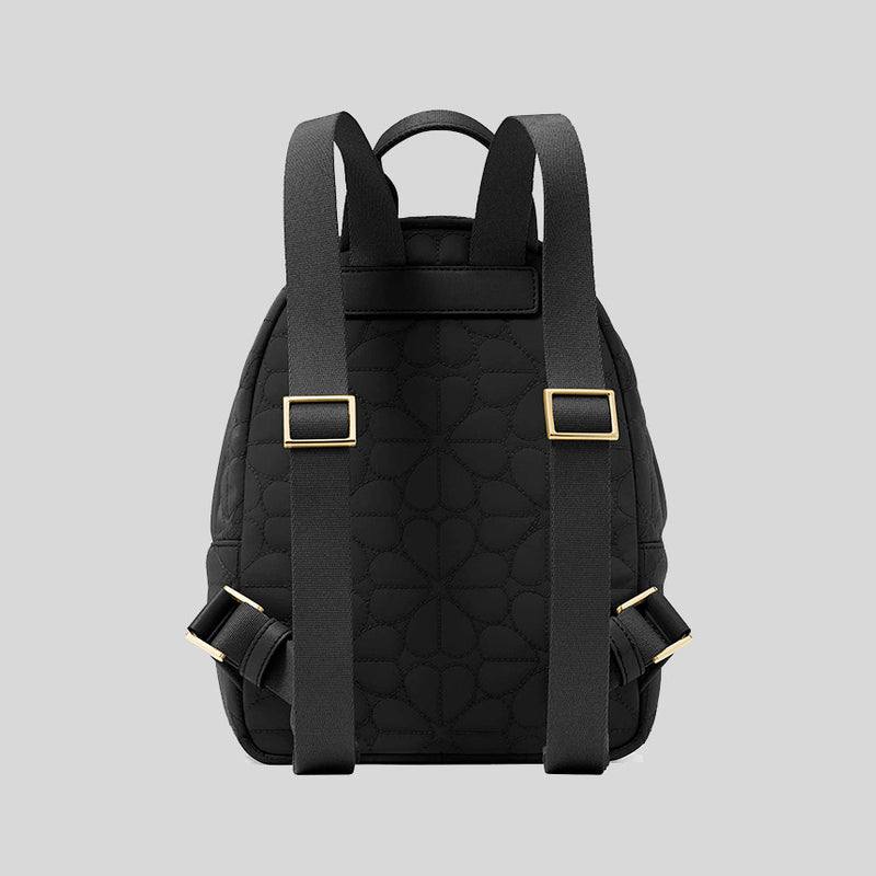 Kate Spade Spade Flower Quilted Fabric Small Backpack Black KK158 - Image 4