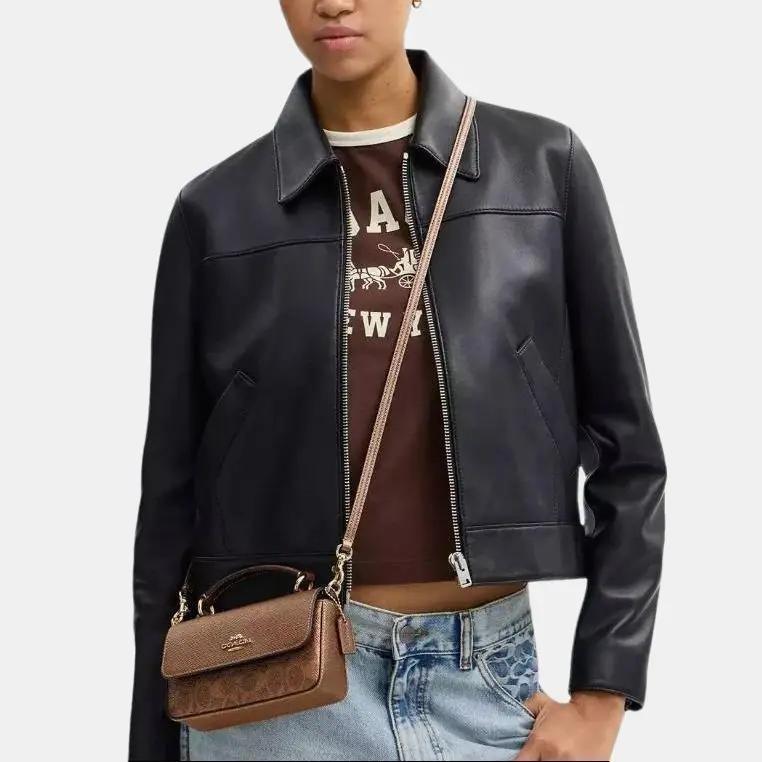 Coach Mini Josie Top Handle Crossbody in Metallic Signature Brown Copper - Image 2