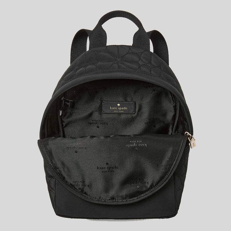 Kate Spade Spade Flower Quilted Fabric Small Backpack Black KK158 - Image 5