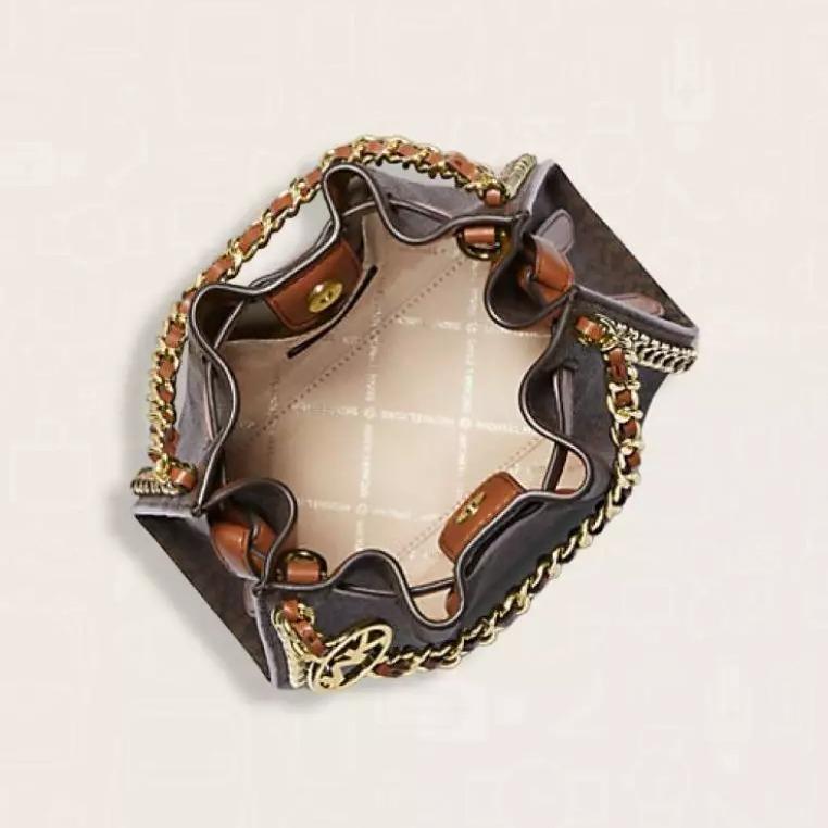 Michael Kors Mina Small Belted Chain Inly Crossbody in Signature Brown - Image 2