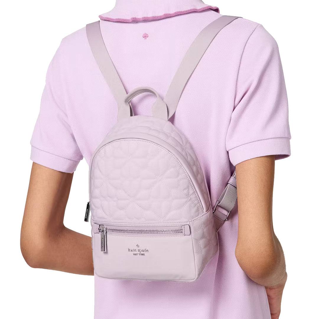 Kate Spade Spade Flower Quilted Fabric Small Backpack Bag in Pale Amethyst KK158 - Image 5