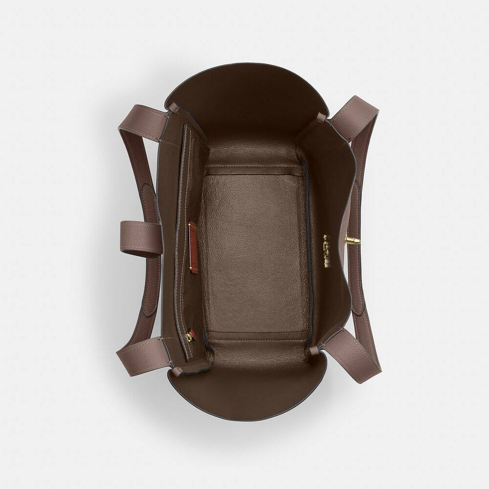 Coach Hadley Turnlock Tote Bag in Dark Stone CAL17 - Image 3