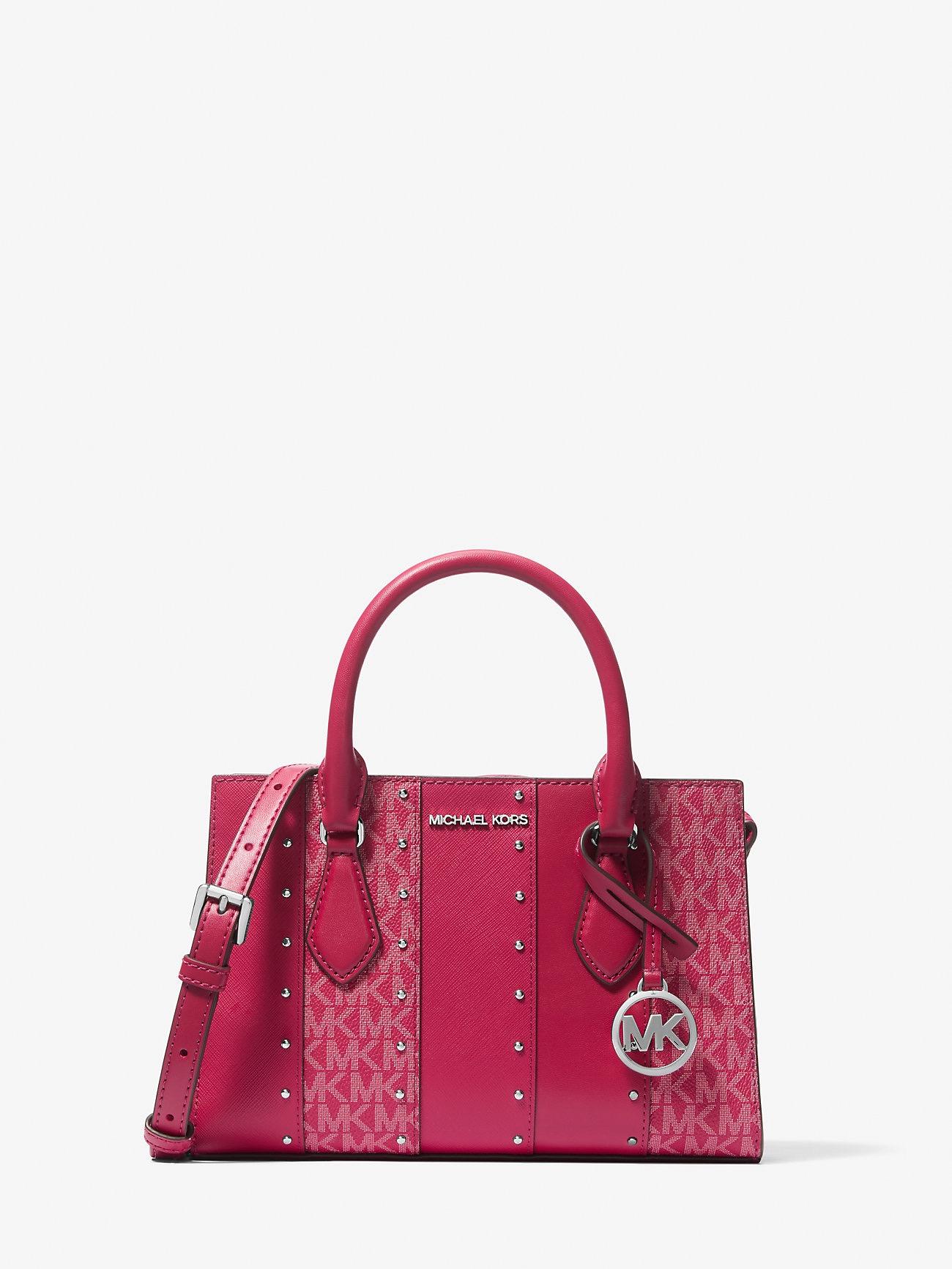 Michael Kors Sheila Small Cz Satchel in Dark Raspberry Multi