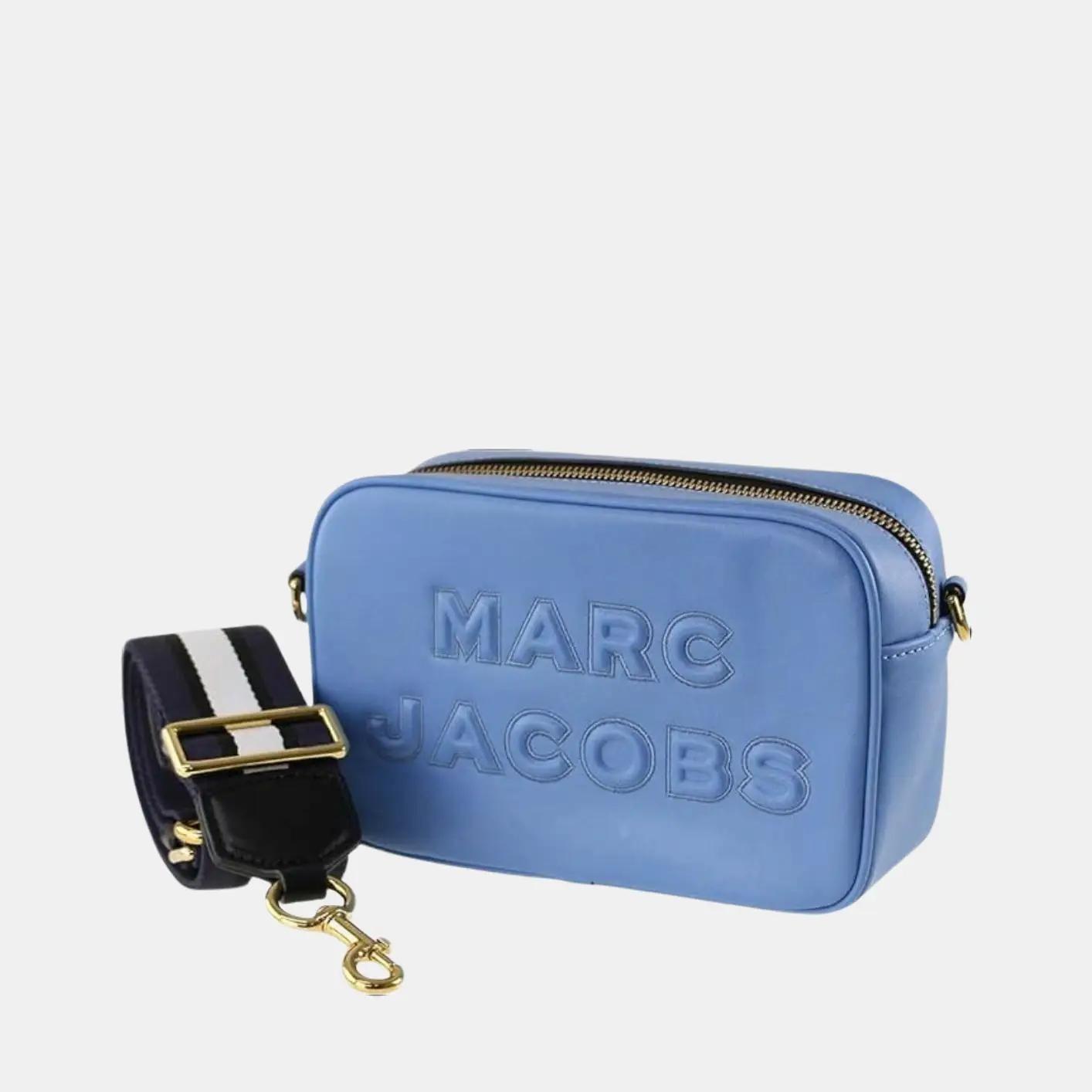 Marc Jacobs Flash Leather Crossbody Bag In Aquaria - Adjustable Crossbody Strap, Inside Zip Pocket, Canvas - Image 4