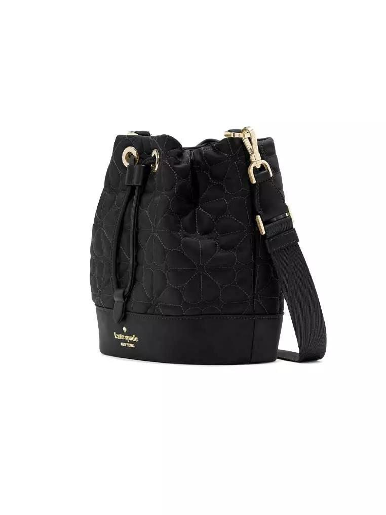 Kate Spade Spade Flower Quilted Fabric Bucket Bag in Black - Image 3