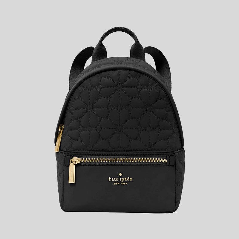 Kate Spade Spade Flower Quilted Fabric Small Backpack Black KK158