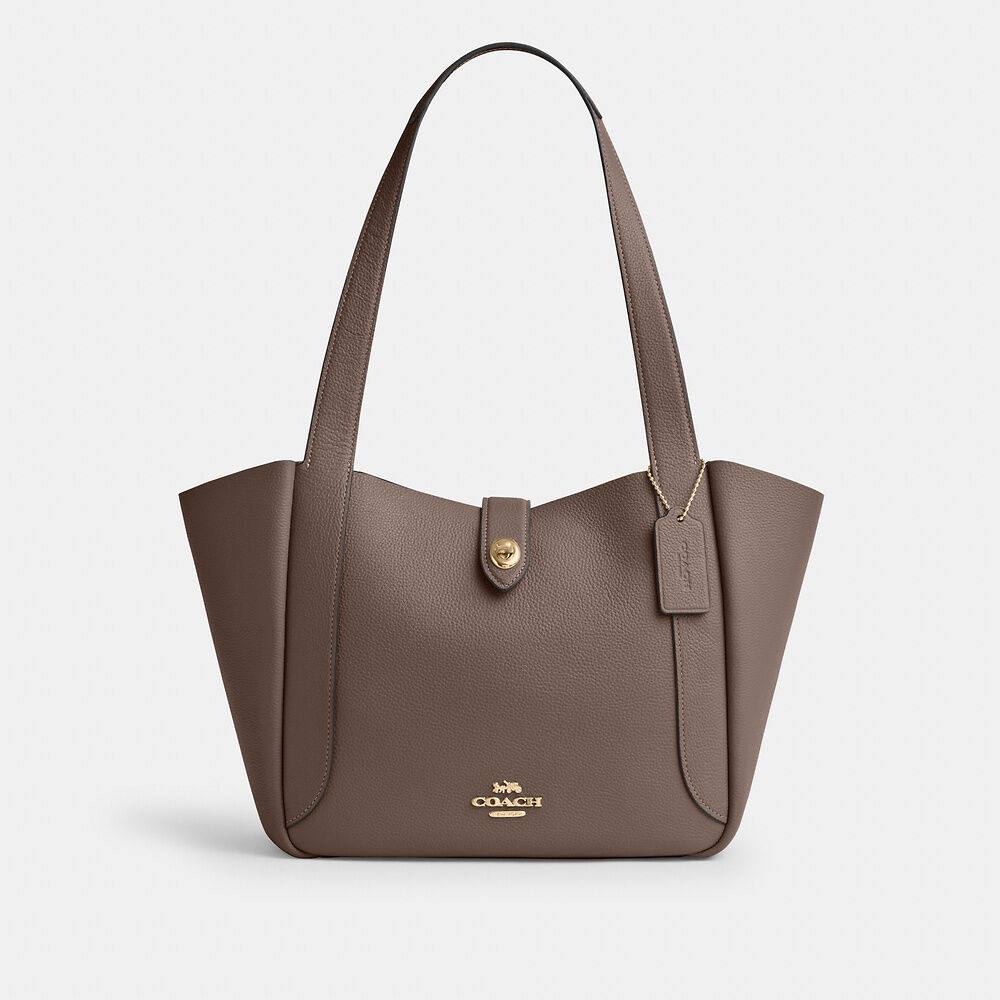 Coach Hadley Turnlock Tote Bag in Dark Stone CAL17