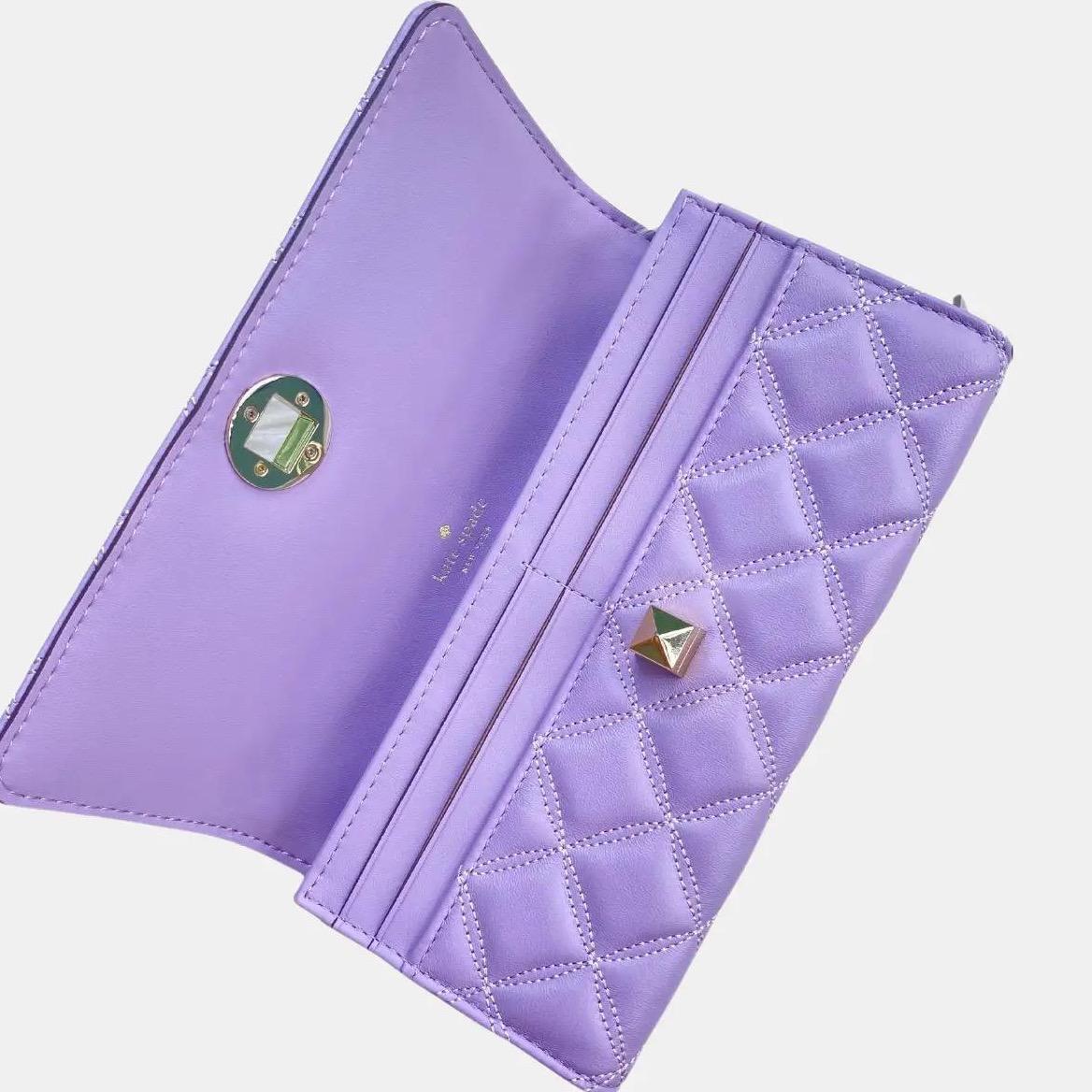 Kate Spade Tinsel Boxed Large Trifold Wallet In Lilac Frost - Image 5