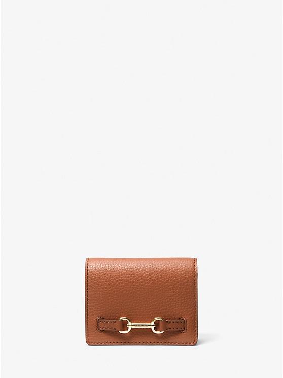 Michael Kors Carson Small Flap Pebbled Leather Wallet in Luggage