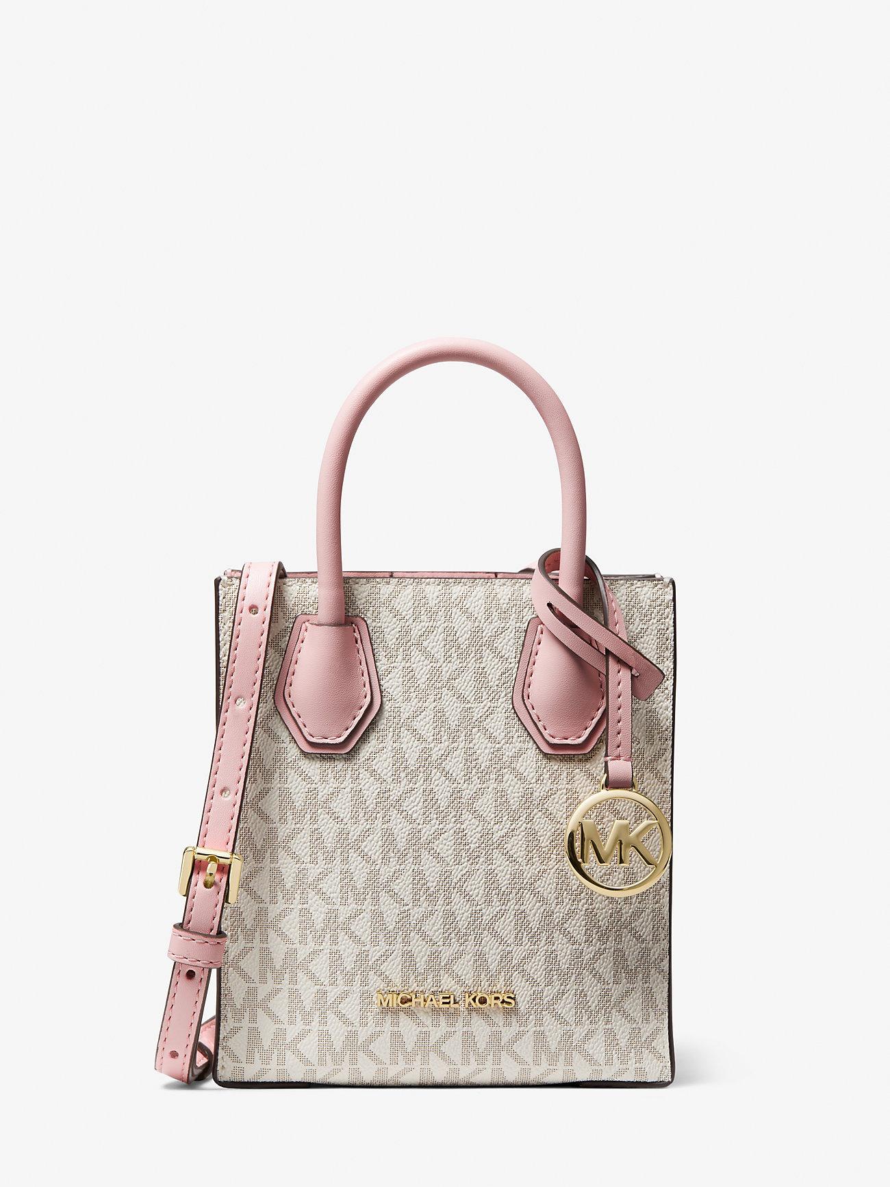 Michael Kors Mercer XS NS Shopper Crossbody in Signature Powder Blush Multi