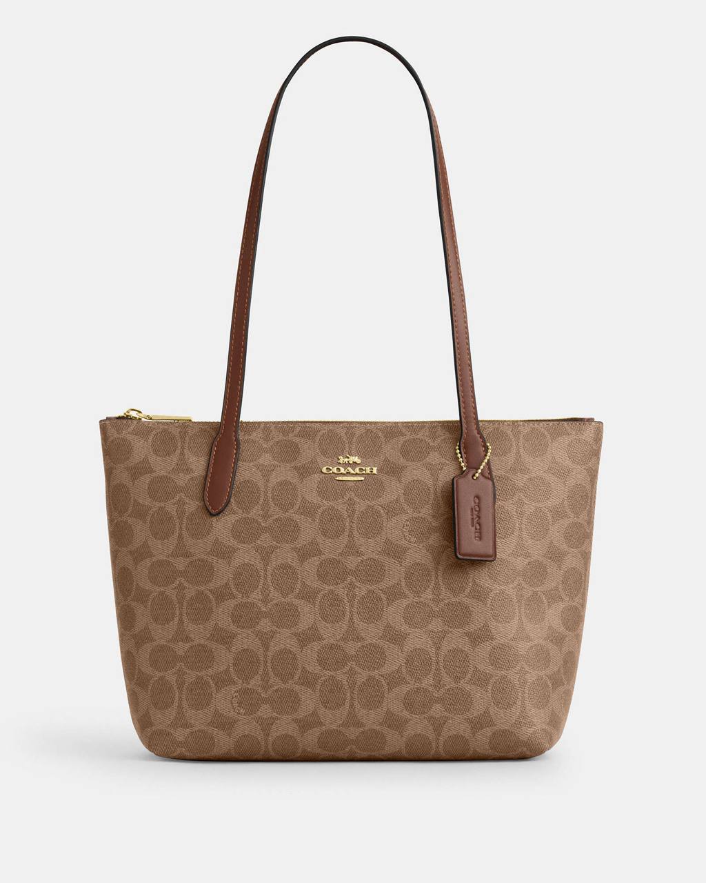 Coach Fiona Tote in Signature Tan Brown