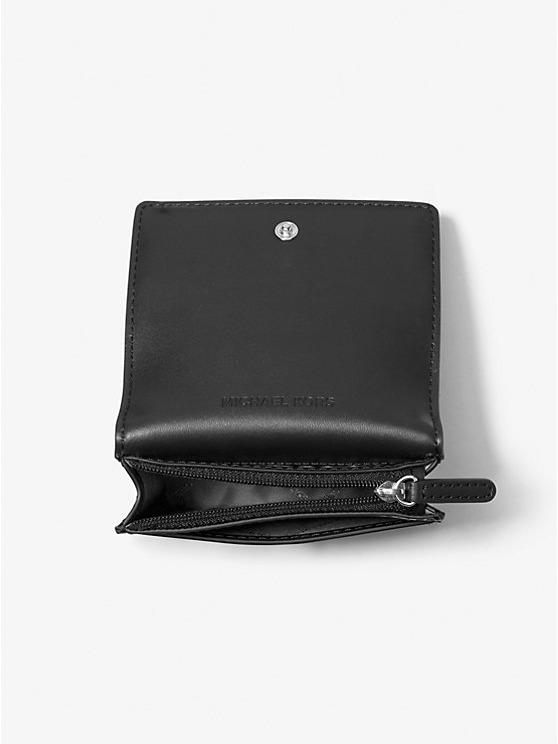 Michael Kors Carson Small Pebble Leather Flap Wallet in Black - Image 3