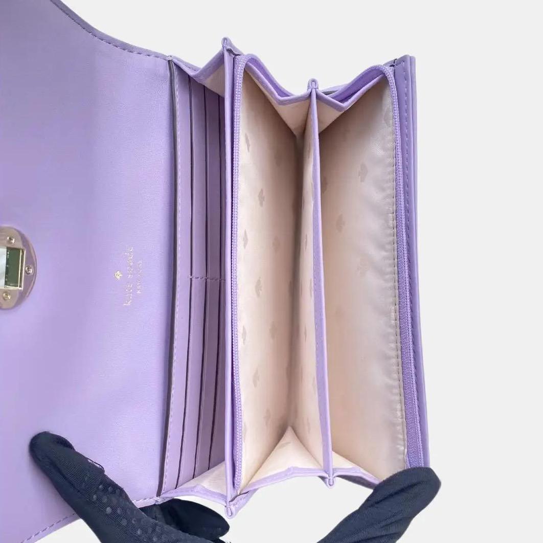 Kate Spade Tinsel Boxed Large Trifold Wallet In Lilac Frost - Image 4