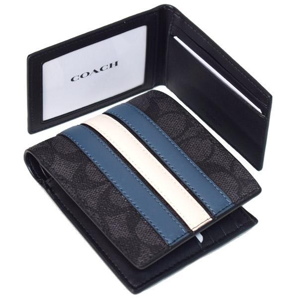 Coach 3 in 1 Signature Varsity Wallet In Charcoal Denim Chalk - Image 5