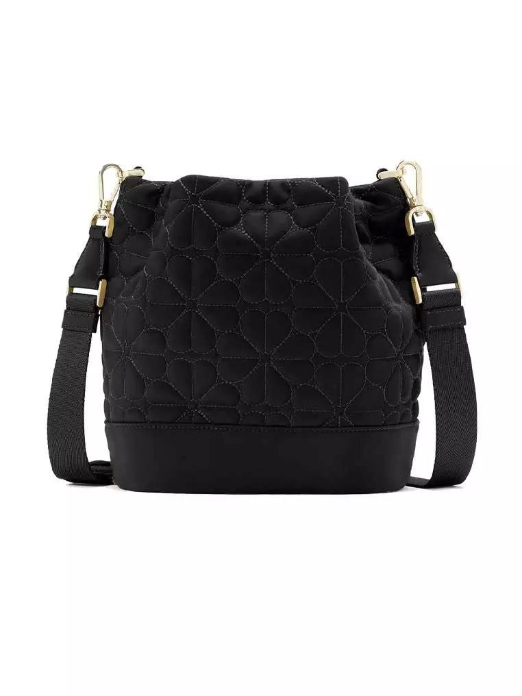 Kate Spade Spade Flower Quilted Fabric Bucket Bag in Black - Image 2