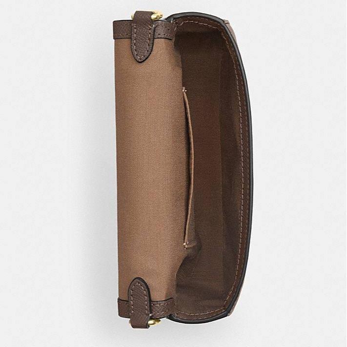 Coach Mini Josie Top Handle Crossbody Crossgrain Leather in Dark Stone - Image 4