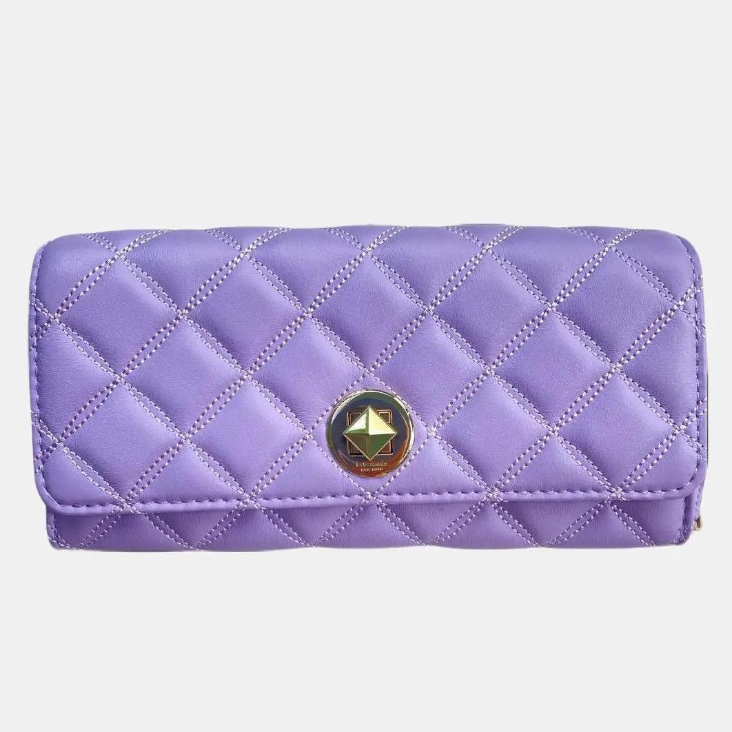 Kate Spade Tinsel Boxed Large Trifold Wallet In Lilac Frost