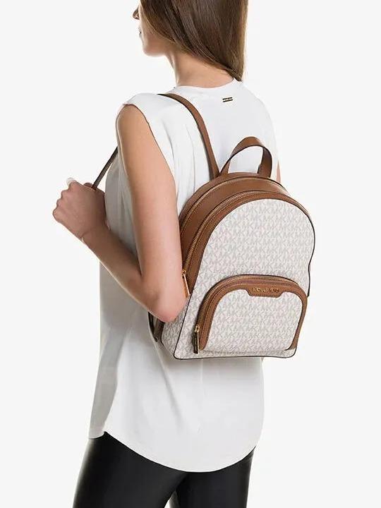 Michael Kors Jaycee Medium Backpack in Signature Vanilla - Image 3