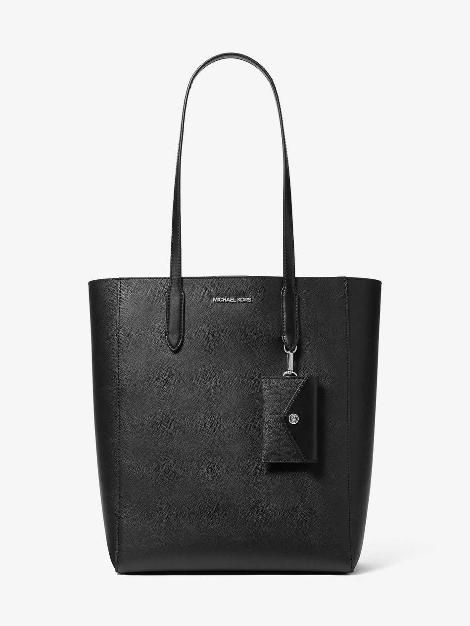 Michael Kors Vincent Large Tote Leather With Card Attach in Black